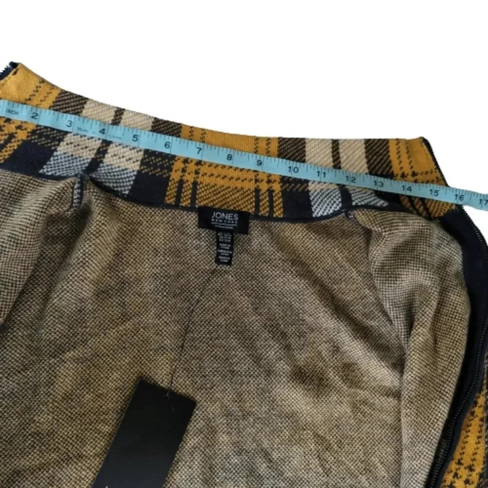 Jones new york plaid cape sweater Pancho size S/M - Picture 3 of 16